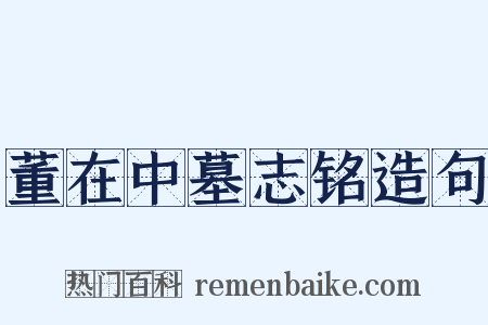 董在中墓志铭造句是什么意思的图片